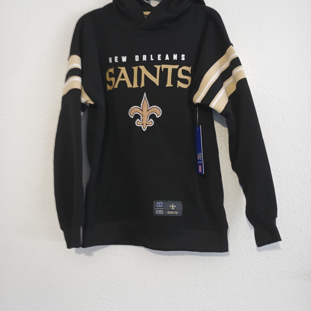 Kids New Orleans Saints Pullover Hoodie Black and Gold size XL 14/16